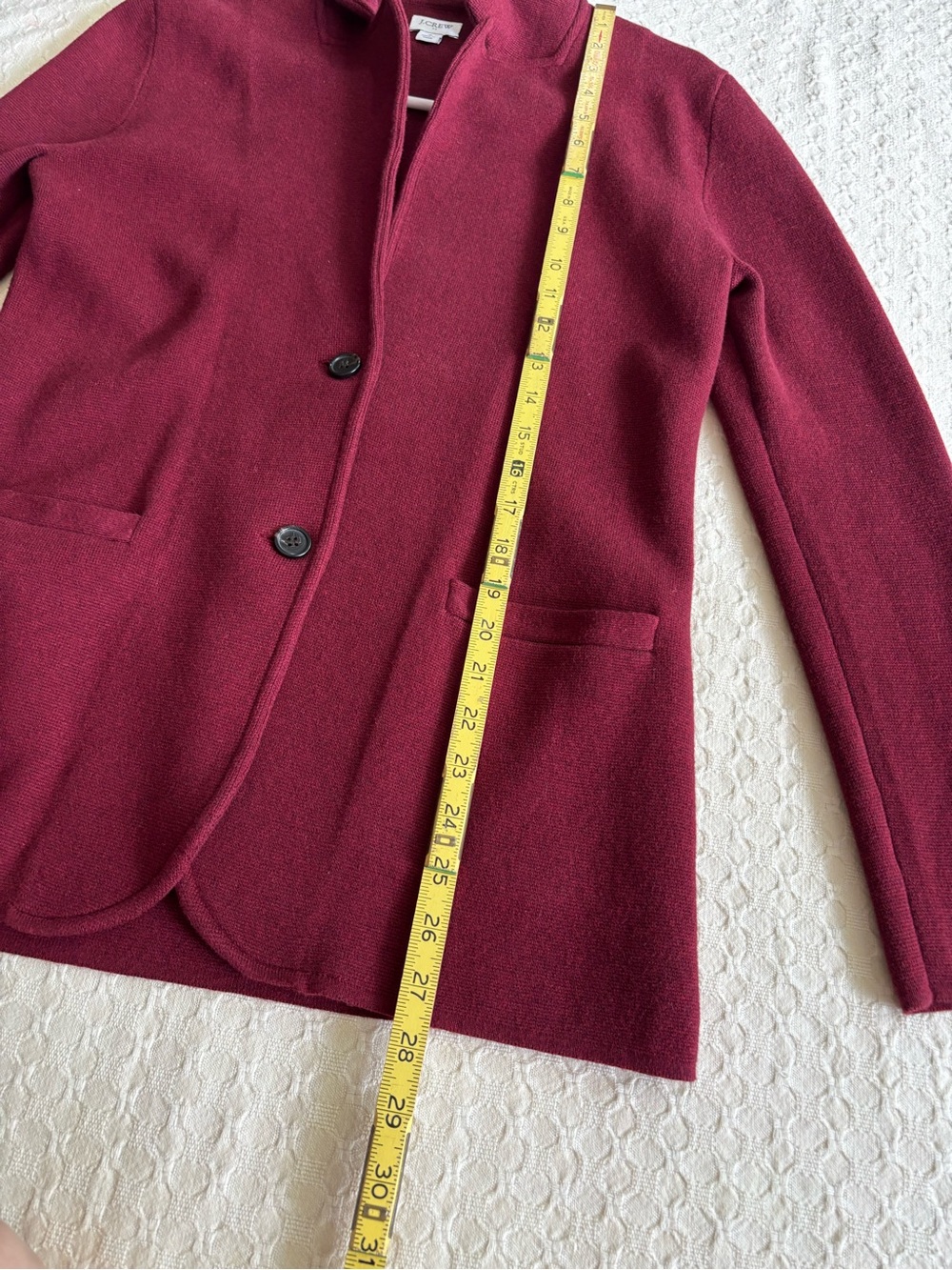 J. Crew Raspberry Knit Blazer with Patch Pockets - Picture 6 of 9